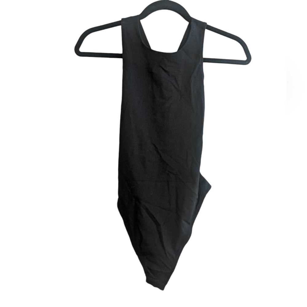 Free People Black Criss Cross Back Bodysuit